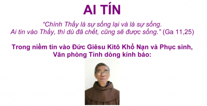 Ai t&iacute;n: Tu sĩ Linh mục Norbert Nguyễn Văn Khanh, OFM